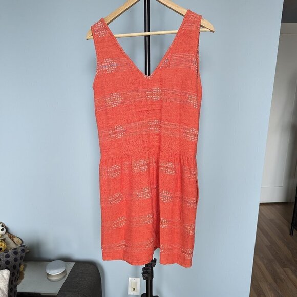 Coral Ace & Jig Fiesta Flare Mini V-Neck Dress with Metallic Stripes - Picture 2 of 12